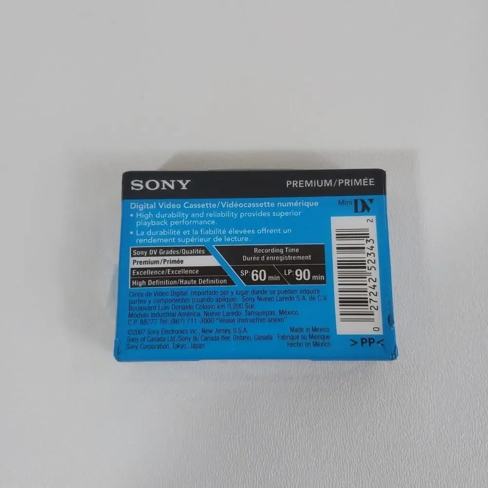NEW Sony DVC Digital Video‎ Cassette Tape 60 min (L.P.-90) Premium Mini DV -Y